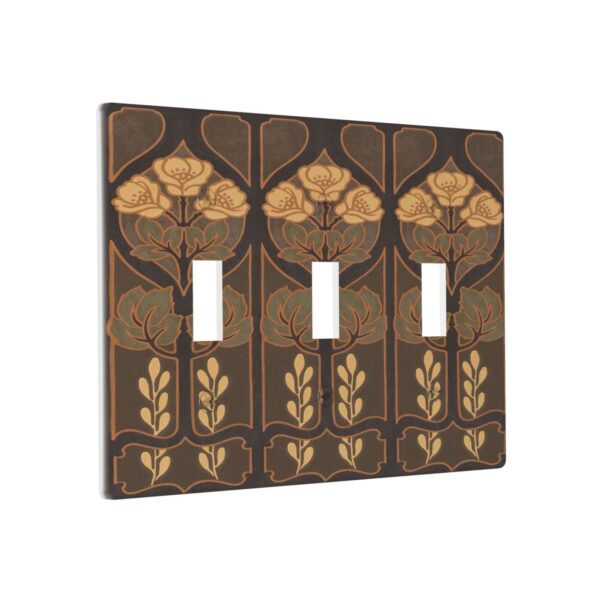 1Pcs Art Nouveau floral pattern coffee Wall Plates decorative light switch cover plate Light Switch Cover Plate Decorative Wall Plate outlet covers wall plate - Image 3