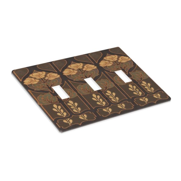 1Pcs Art Nouveau floral pattern coffee Wall Plates decorative light switch cover plate Light Switch Cover Plate Decorative Wall Plate outlet covers wall plate - Image 2