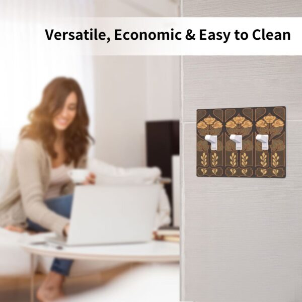 1Pcs Art Nouveau floral pattern coffee Wall Plates decorative light switch cover plate Light Switch Cover Plate Decorative Wall Plate outlet covers wall plate - Image 5