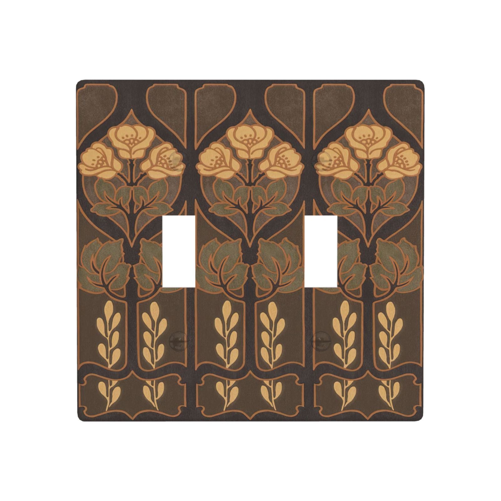 1Pcs Art Nouveau floral pattern coffee Wall Plates decorative light switch cover plate Light Switch Cover Plate Decorative Wall Plate outlet covers wall plate