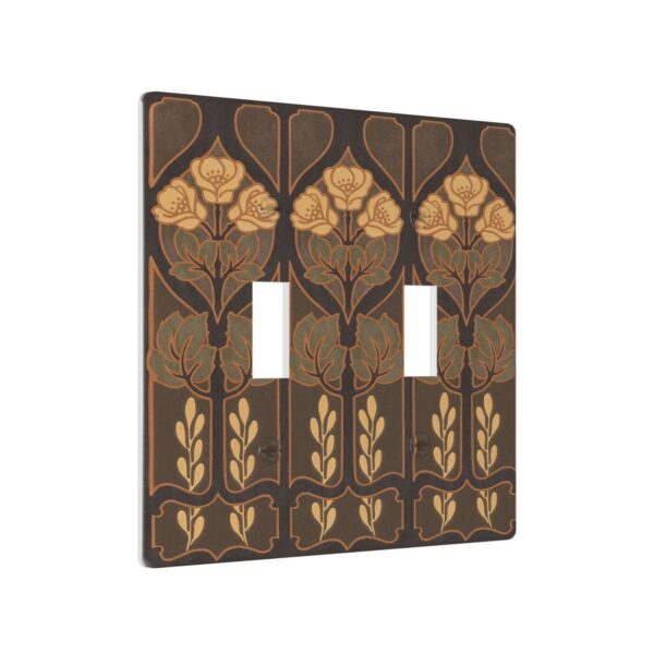1Pcs Art Nouveau floral pattern coffee Wall Plates decorative light switch cover plate Light Switch Cover Plate Decorative Wall Plate outlet covers wall plate - Image 2