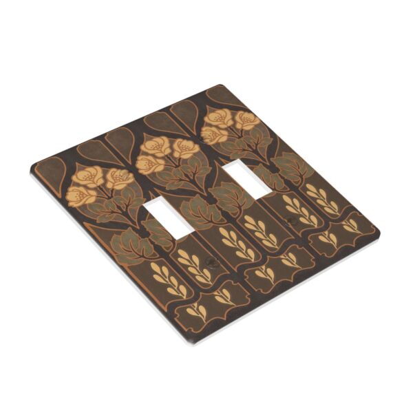 1Pcs Art Nouveau floral pattern coffee Wall Plates decorative light switch cover plate Light Switch Cover Plate Decorative Wall Plate outlet covers wall plate - Image 3