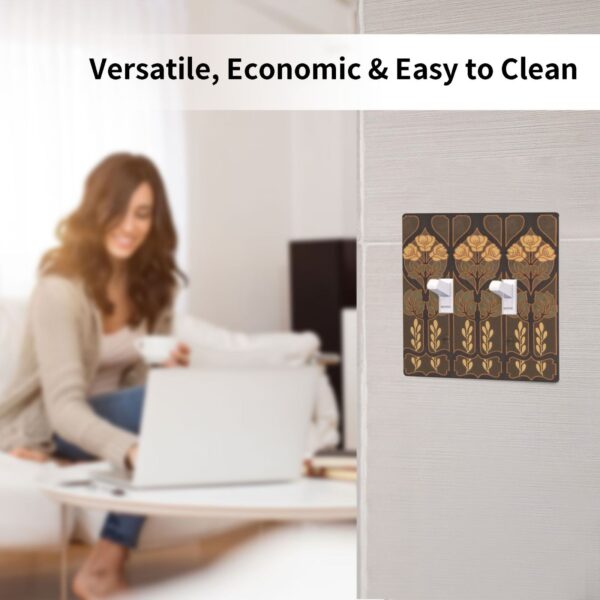 1Pcs Art Nouveau floral pattern coffee Wall Plates decorative light switch cover plate Light Switch Cover Plate Decorative Wall Plate outlet covers wall plate - Image 4