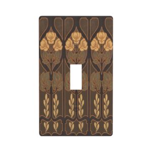 1Pcs Art Nouveau floral pattern coffee Wall Plates decorative light switch cover plate Light Switch Cover Plate Decorative Wall Plate outlet covers wall plate