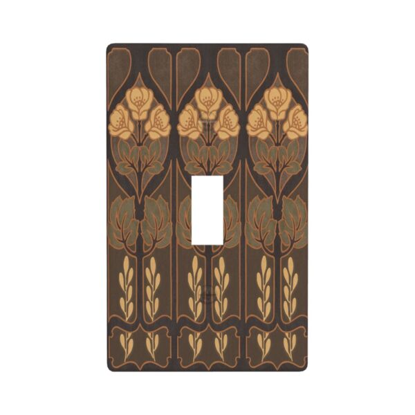 1Pcs Art Nouveau floral pattern coffee Wall Plates decorative light switch cover plate Light Switch Cover Plate Decorative Wall Plate outlet covers wall plate