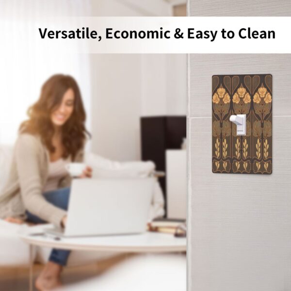 1Pcs Art Nouveau floral pattern coffee Wall Plates decorative light switch cover plate Light Switch Cover Plate Decorative Wall Plate outlet covers wall plate - Image 4