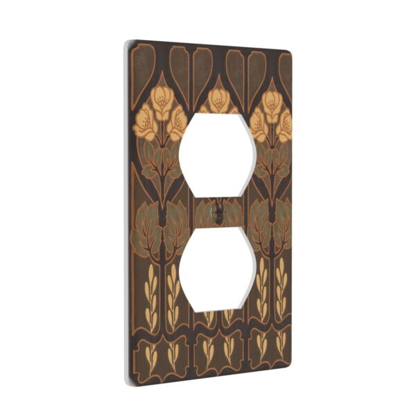 1Pcs Art Nouveau floral pattern coffee Wall Plates decorative light switch cover plate Light Switch Cover Plate Decorative Wall Plate outlet covers wall plate - Image 2