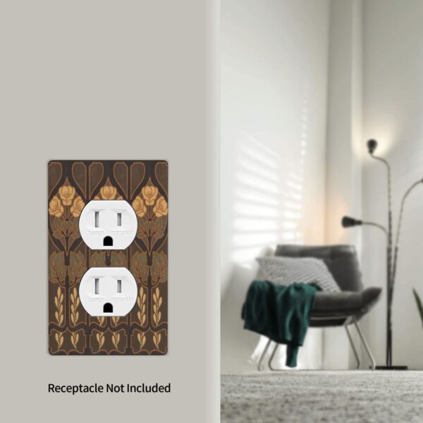 1Pcs Art Nouveau floral pattern coffee Wall Plates decorative light switch cover plate Light Switch Cover Plate Decorative Wall Plate outlet covers wall plate - Image 6