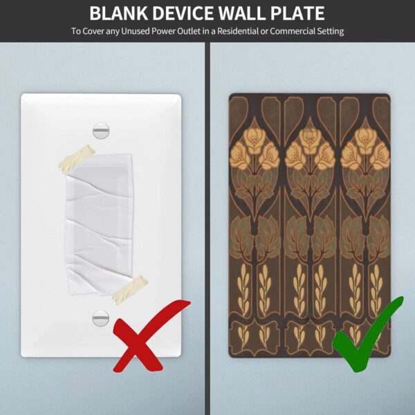 1Pcs Art Nouveau floral pattern coffee Wall Plates decorative light switch cover plate Light Switch Cover Plate Decorative Wall Plate outlet covers wall plate - Image 5