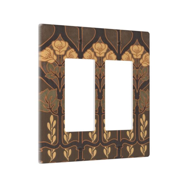 1Pcs Art Nouveau floral pattern coffee Wall Plates decorative light switch cover plate Light Switch Cover Plate Decorative Wall Plate outlet covers wall plate - Image 2