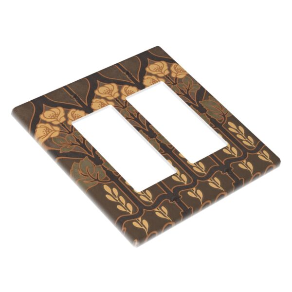 1Pcs Art Nouveau floral pattern coffee Wall Plates decorative light switch cover plate Light Switch Cover Plate Decorative Wall Plate outlet covers wall plate - Image 3