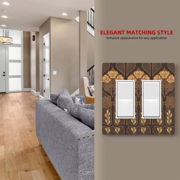 1Pcs Art Nouveau floral pattern coffee Wall Plates decorative light switch cover plate Light Switch Cover Plate Decorative Wall Plate outlet covers wall plate - Image 5