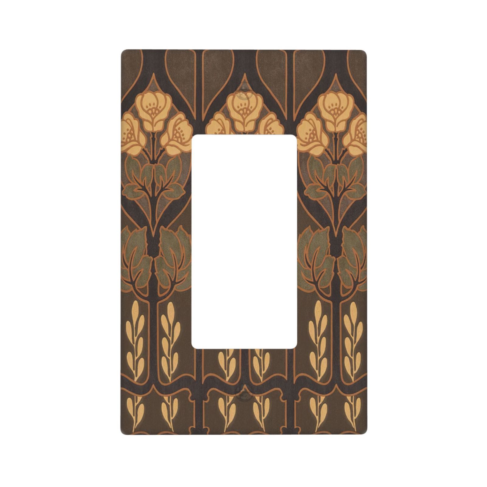 1Pcs Art Nouveau floral pattern coffee Wall Plates decorative light switch cover plate Light Switch Cover Plate Decorative Wall Plate outlet covers wall plate