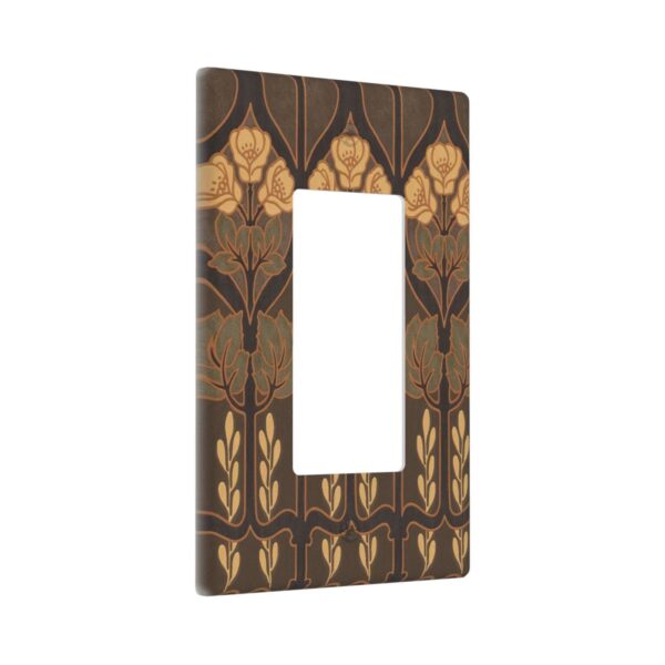 1Pcs Art Nouveau floral pattern coffee Wall Plates decorative light switch cover plate Light Switch Cover Plate Decorative Wall Plate outlet covers wall plate - Image 3