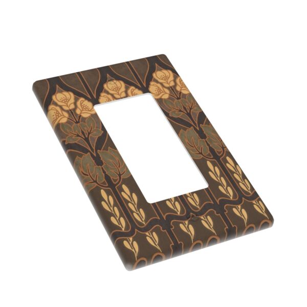 1Pcs Art Nouveau floral pattern coffee Wall Plates decorative light switch cover plate Light Switch Cover Plate Decorative Wall Plate outlet covers wall plate - Image 2