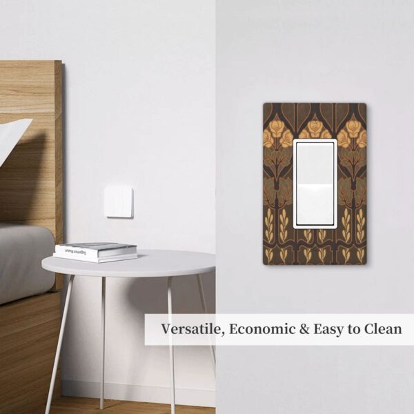 1Pcs Art Nouveau floral pattern coffee Wall Plates decorative light switch cover plate Light Switch Cover Plate Decorative Wall Plate outlet covers wall plate - Image 5