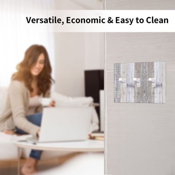 1Pcs White Gray Wood Wooden Grain Wall Plates decorative light switch cover plate Light Switch Cover Plate Decorative Wall Plate outlet covers wall plate - Image 5