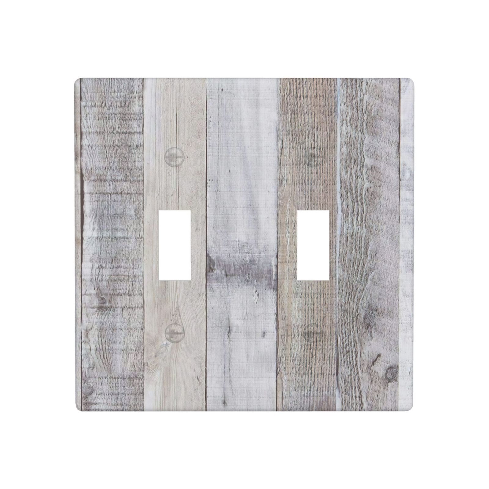 1Pcs White Gray Wood Wooden Grain Wall Plates decorative light switch cover plate Light Switch Cover Plate Decorative Wall Plate outlet covers wall plate