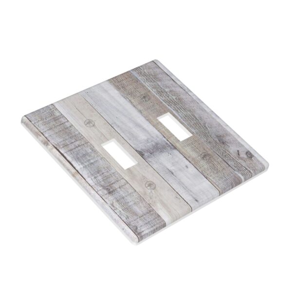 1Pcs White Gray Wood Wooden Grain Wall Plates decorative light switch cover plate Light Switch Cover Plate Decorative Wall Plate outlet covers wall plate - Image 2
