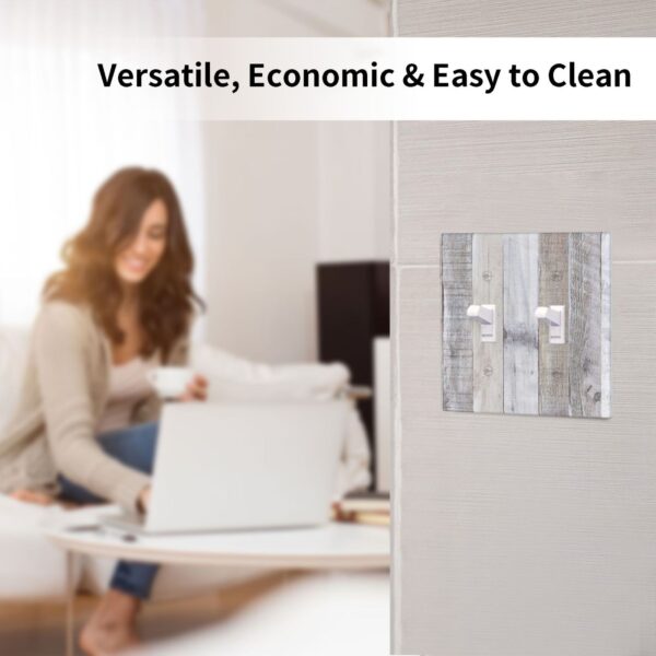 1Pcs White Gray Wood Wooden Grain Wall Plates decorative light switch cover plate Light Switch Cover Plate Decorative Wall Plate outlet covers wall plate - Image 5