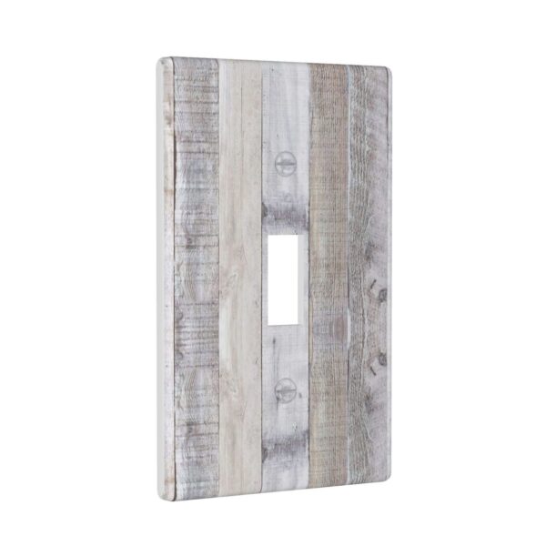 1Pcs White Gray Wood Wooden Grain Wall Plates decorative light switch cover plate Light Switch Cover Plate Decorative Wall Plate outlet covers wall plate - Image 3