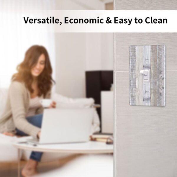 1Pcs White Gray Wood Wooden Grain Wall Plates decorative light switch cover plate Light Switch Cover Plate Decorative Wall Plate outlet covers wall plate - Image 5