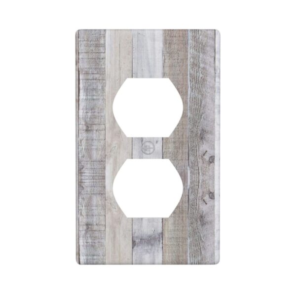 1Pcs White Gray Wood Wooden Grain Wall Plates decorative light switch cover plate Light Switch Cover Plate Decorative Wall Plate outlet covers wall plate