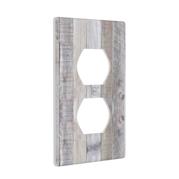 1Pcs White Gray Wood Wooden Grain Wall Plates decorative light switch cover plate Light Switch Cover Plate Decorative Wall Plate outlet covers wall plate - Image 3