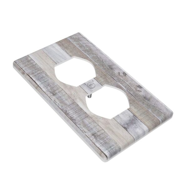 1Pcs White Gray Wood Wooden Grain Wall Plates decorative light switch cover plate Light Switch Cover Plate Decorative Wall Plate outlet covers wall plate - Image 2