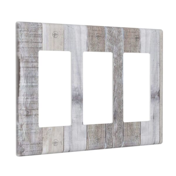 1Pcs White Gray Wood Wooden Grain Wall Plates decorative light switch cover plate Light Switch Cover Plate Decorative Wall Plate outlet covers wall plate - Image 4