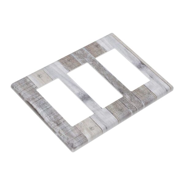 1Pcs White Gray Wood Wooden Grain Wall Plates decorative light switch cover plate Light Switch Cover Plate Decorative Wall Plate outlet covers wall plate - Image 2