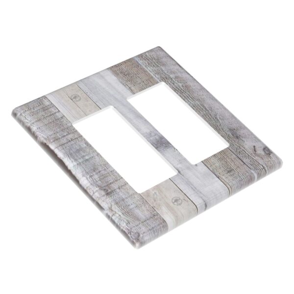 1Pcs White Gray Wood Wooden Grain Wall Plates decorative light switch cover plate Light Switch Cover Plate Decorative Wall Plate outlet covers wall plate - Image 2