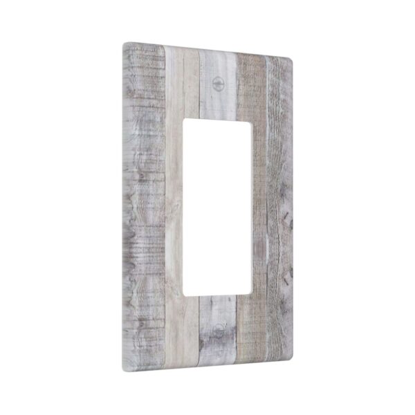 1Pcs White Gray Wood Wooden Grain Wall Plates decorative light switch cover plate Light Switch Cover Plate Decorative Wall Plate outlet covers wall plate - Image 2