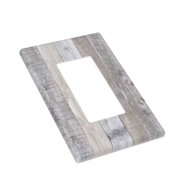1Pcs White Gray Wood Wooden Grain Wall Plates decorative light switch cover plate Light Switch Cover Plate Decorative Wall Plate outlet covers wall plate - Image 3