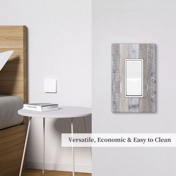 1Pcs White Gray Wood Wooden Grain Wall Plates decorative light switch cover plate Light Switch Cover Plate Decorative Wall Plate outlet covers wall plate - Image 4