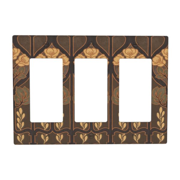 1Pcs Art Nouveau floral pattern coffee Wall Plates decorative light switch cover plate Light Switch Cover Plate Decorative Wall Plate outlet covers wall plate