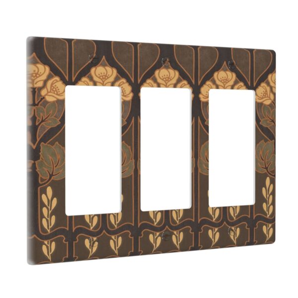 1Pcs Art Nouveau floral pattern coffee Wall Plates decorative light switch cover plate Light Switch Cover Plate Decorative Wall Plate outlet covers wall plate - Image 3