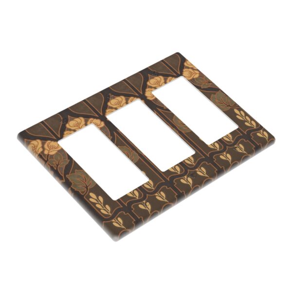 1Pcs Art Nouveau floral pattern coffee Wall Plates decorative light switch cover plate Light Switch Cover Plate Decorative Wall Plate outlet covers wall plate - Image 2