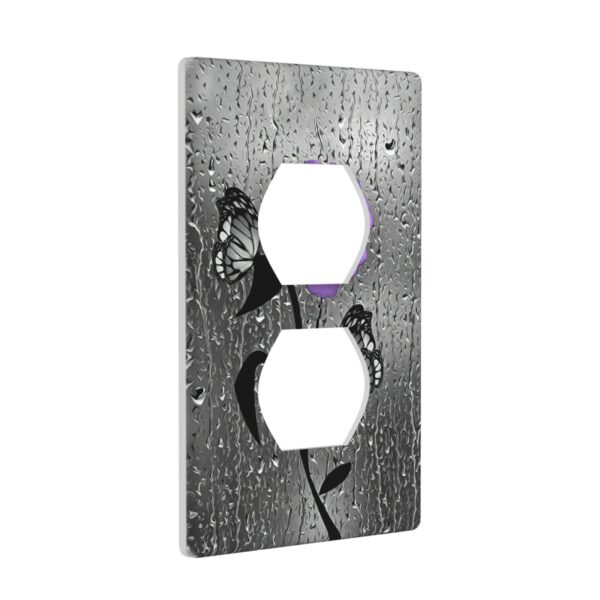 1Pcs A purple flower Switch Plates And Outlet Covers  Wall Plate Cover  Light Switch Plate  Unbreakable Polycarbonate Thermoplastic  Decorative switch and socket covers for home kitchen decoration - Image 2