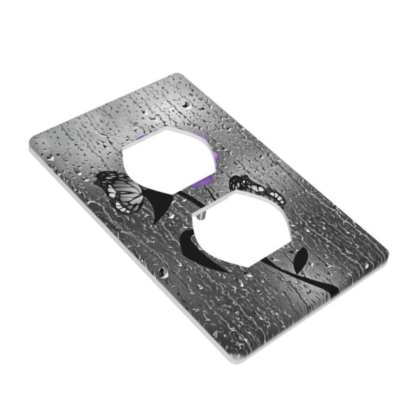 1Pcs A purple flower Switch Plates And Outlet Covers  Wall Plate Cover  Light Switch Plate  Unbreakable Polycarbonate Thermoplastic  Decorative switch and socket covers for home kitchen decoration - Image 3
