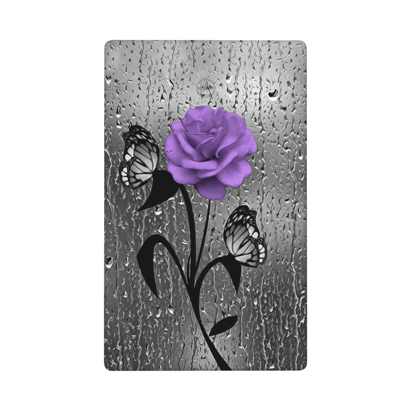 1Pcs A purple flower Switch Plates And Outlet Covers Wall Plate Cover Light Switch Plate Unbreakable Polycarbonate Thermoplastic Decorative switch and socket covers for home kitchen decoration