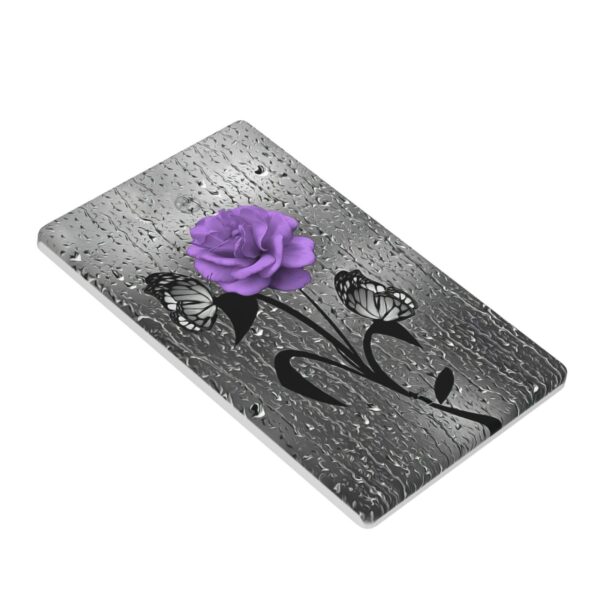 1Pcs A purple flower Switch Plates And Outlet Covers  Wall Plate Cover  Light Switch Plate  Unbreakable Polycarbonate Thermoplastic  Decorative switch and socket covers for home kitchen decoration - Image 3