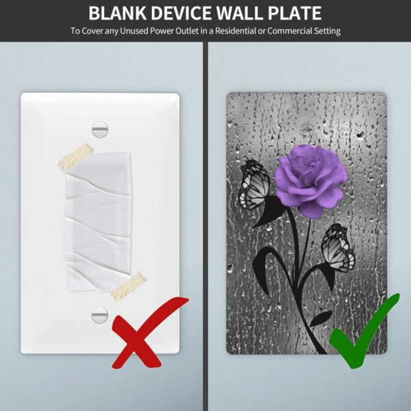 1Pcs A purple flower Switch Plates And Outlet Covers  Wall Plate Cover  Light Switch Plate  Unbreakable Polycarbonate Thermoplastic  Decorative switch and socket covers for home kitchen decoration - Image 5
