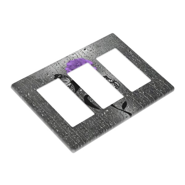 1Pcs A purple flower Switch Plates And Outlet Covers  Wall Plate Cover  Light Switch Plate  Unbreakable Polycarbonate Thermoplastic  Decorative switch and socket covers for home kitchen decoration - Image 2