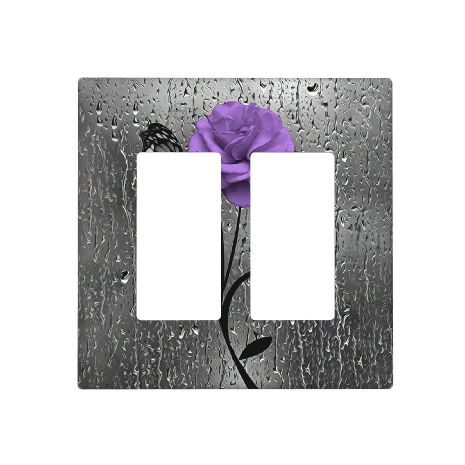 1Pcs A purple flower Switch Plates And Outlet Covers Wall Plate Cover Light Switch Plate Unbreakable Polycarbonate Thermoplastic Decorative switch and socket covers for home kitchen decoration