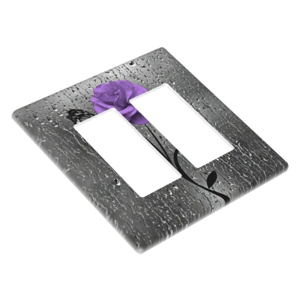 1Pcs A purple flower Switch Plates And Outlet Covers  Wall Plate Cover  Light Switch Plate  Unbreakable Polycarbonate Thermoplastic  Decorative switch and socket covers for home kitchen decoration - Image 3