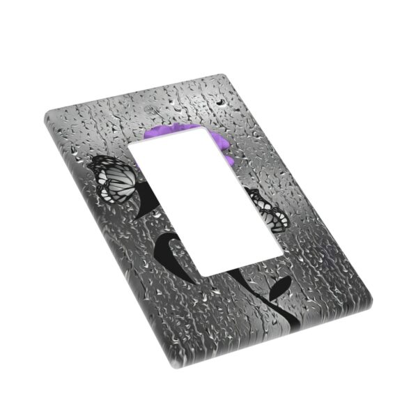 1Pcs A purple flower Switch Plates And Outlet Covers  Wall Plate Cover  Light Switch Plate  Unbreakable Polycarbonate Thermoplastic  Decorative switch and socket covers for home kitchen decoration - Image 3