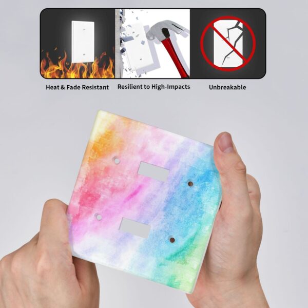 1Pcs Abstract Watercolor Art Switch Plates And Outlet Covers  Wall Plate Cover  Light Switch Plate  Unbreakable Polycarbonate Thermoplastic  Decorative switch and socket covers for home kitchen decoration - Image 5