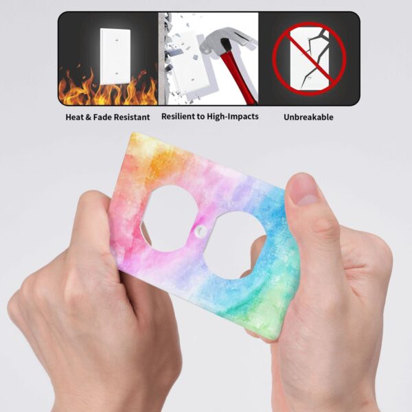 1Pcs Abstract Watercolor Art Switch Plates And Outlet Covers  Wall Plate Cover  Light Switch Plate  Unbreakable Polycarbonate Thermoplastic  Decorative switch and socket covers for home kitchen decoration - Image 5