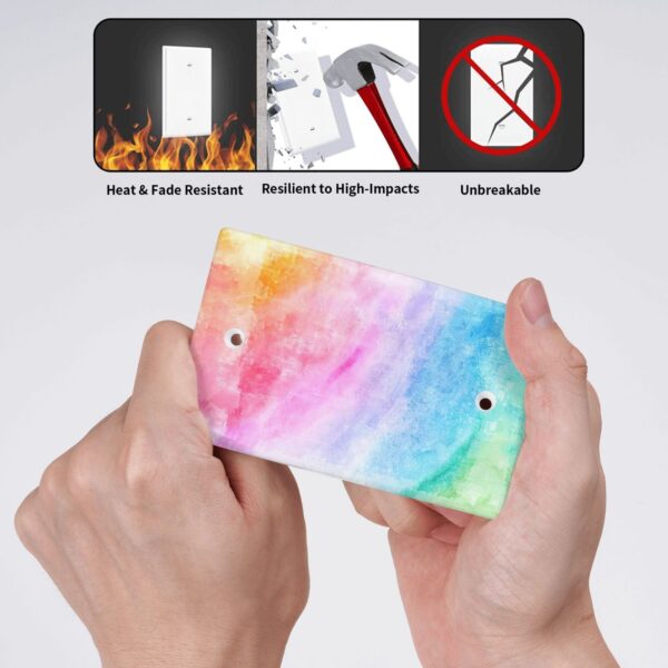1Pcs Abstract Watercolor Art Switch Plates And Outlet Covers  Wall Plate Cover  Light Switch Plate  Unbreakable Polycarbonate Thermoplastic  Decorative switch and socket covers for home kitchen decoration - Image 5